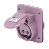 10° ANGLED FLUSH-MOUNTING SOCKET-OUTLET - IP44 - 3P 32A 20-25V 50-60HZ - VIOLET - n.r. - SCREW WIRING