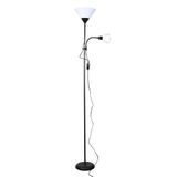 Lisa Floor Lamp 1xE27 with Reading Light 1xE14 Black