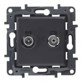 TV-R-SAT SOCKET TERMINAL BLACK