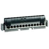 IP 2X terminal block - phase (black) - 1 x 6 to 25² - 12 x 1.5 to 16² -L. 113 mm