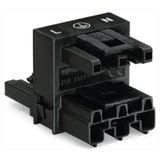 h-distribution connector 3-pole Cod. A black