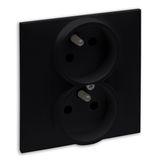 2X2P+E SOCKET FRENCH STANDARD SCREW TERMINALS BLACK