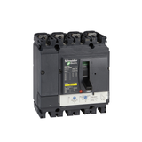 circuit breaker ComPact NSX160B, 25 kA at 415 VAC, TMD trip unit 160 A, 4 poles 4d