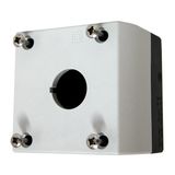 Surface mounting enclosure, 1 hole, black/light grey