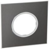 French and German standard plate round version 2 modules - brushed metal black