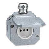 5518-2760 Socket outlet with earthing pin, with hinged lid, with metal cable bushing