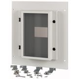 Front plate, NZM4, 3p, fixed with mechanical interlock, W=600mm, IP55, grey