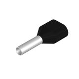 Wire-end ferrule, Twin wire-end ferrule, 11 mm, 8 mm, black