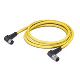 System bus cable for drag chain M12B socket angled M12B plug angled ye