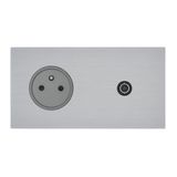 Art d'Arnould universe Epure 2P+E power socket and television socket - brushed steel