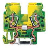 2-conductor ground terminal block 2.5 mm² lateral marker slots green-y