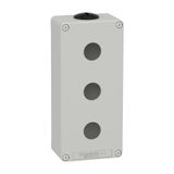 Harmony XAP, XB2 SL, Empty control station, zinc alloy, grey, M25, 3 cut-outs 22mm, 80 x 175 x 51,5