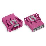 Snap-in plug 3-pole Cod. B pink