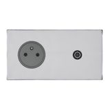 Art d'Arnould universe Epure 2P+E power socket and television socket - mirror steel