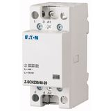 Installation contactor, 230VAC/50Hz, 2N/O, 40A, 3HP