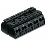 4-conductor chassis-mount terminal strip with ground contact PE-N-L1-L