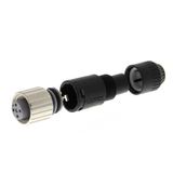 Field assembly connector, M12 straight socket (female), 4-poles, A coded, solder connection, for cable diameters 3-4 mm XS2C0005M