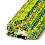 Protective conductor double-level terminal block