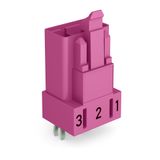 Plug for PCBs straight 3-pole pink