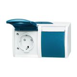 2300/2 EBW-53 Socket Safety Shutter with Hinged Lid grey / blue-green - ocean