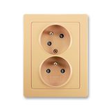 5513J-C02357 D1 Double socket outlet with earthing pins, shuttered, with turned upper cavity
