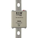 Fuse-link, high speed, 160 A, DC 1000 V, NH2, 54 x 61 x 150 mm, gBat, IEC, bolted connection