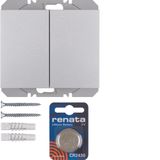 KNX radio wall-transmitter 2gang flat quicklink, K.5, al., matt, lacq.