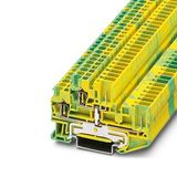 Protective conductor double-level terminal block