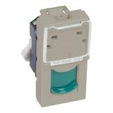 Arteor™ - RJ45 socket category 6 UTP 1 module Champagne with green shutter