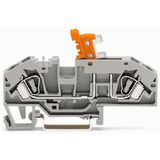 2-conductor disconnect terminal block with test option orange disconne