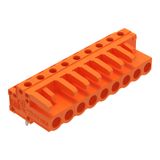 THT female header angled Pin spacing 5.08 mm orange