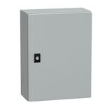 Spacial CRN plain door with mount.plate. H400xW300xD150 IP66 IK10 RAL7035..