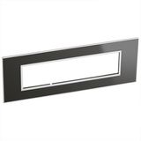 British standard plate Arteor square version 8 modules - reflective black