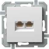 SOCKET CAT6S KS DOUBLE 2x RJ45 8/8 SLIM PW XO 4417000