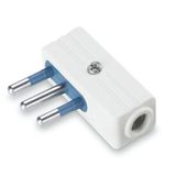 ANGLED PLUG 2P + E 10A WHITE "AZZURRA"