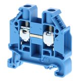 Feed-through DIN rail terminal block with screw connection for mountin