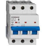 Miniature Circuit Breaker (MCB) AMPARO 10kA, C 20A, 3-pole