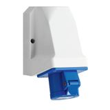 CEE wall socket, IP44, 32A, 4-pole, 230V, 9h, blue