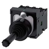 Coordinate switch, 22 mm, round, plastic, black, 4 switch positions, latching, with mechanical interlocking,  3SU1100-7BE10-1QA0-Z X90