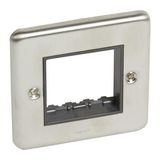 Synergy™ Authentic - 1 gang front plate for Arteor 2 modules mechanism Brushed Stainless steel