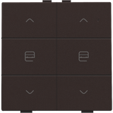 Double push button for Niko Home Control, dark brown coated