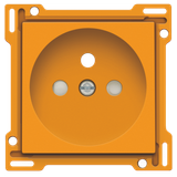 Finishing set for socket outlet with pin earthing and shutters, flush-mounting depth 28.5 mm, orange