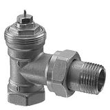 VEN115 - Angle radiator valve, DIN, 2-pipe system, PN10, DN15, kv 0.10...0.89