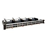 19-inch straight patch panel with bare cassettes 48 connectors to be fitted with RJ 45 HD Jack connectors