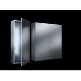 Free-standing enclosure system, 1200x2000x500 mm, Stainless Steel,mounting plate