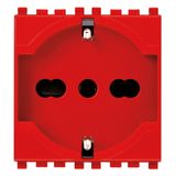 2P+E 16A universal outlet red