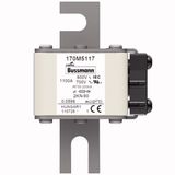 Fuse-link, high speed, 1100 A, AC 600 V, DIN 2, 61 x 77 x 108 mm, aR, DIN, IEC, single indicator