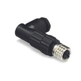 Fitted pluggable connector 3-pole M8 socket, right angle