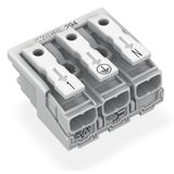 Lighting connector push-button, external without ground contact white