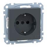 SCHUKO socket with washing machine marking, touch protection, plug-in terminals, anthracite, system M